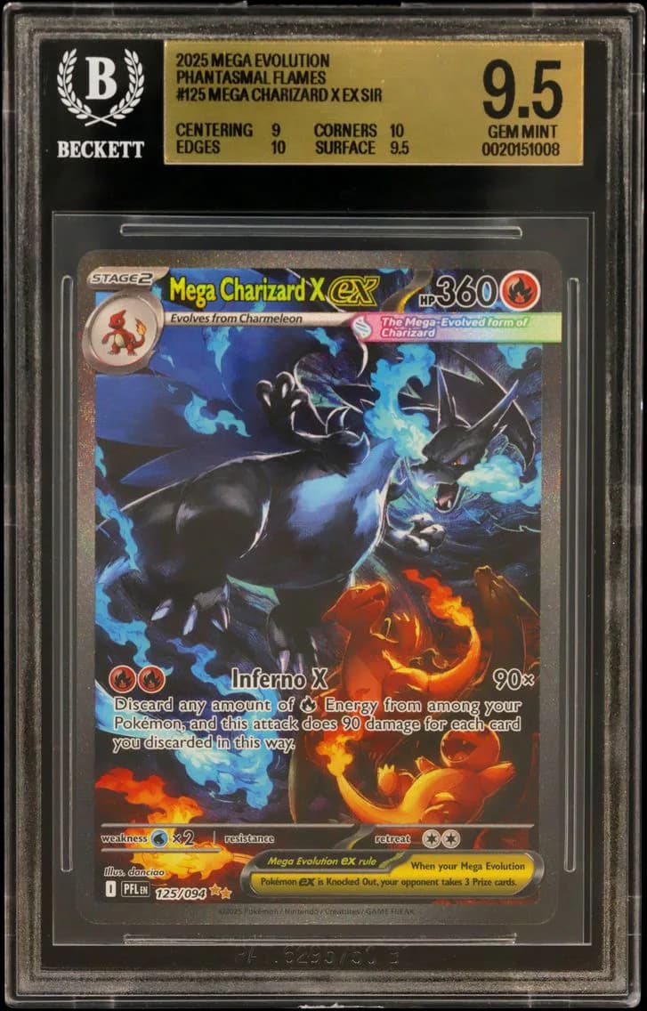 2025 #125 Mega Charizard X ex SIR BGS 9.5 TCG Mega Evolution Phantasmal Flames