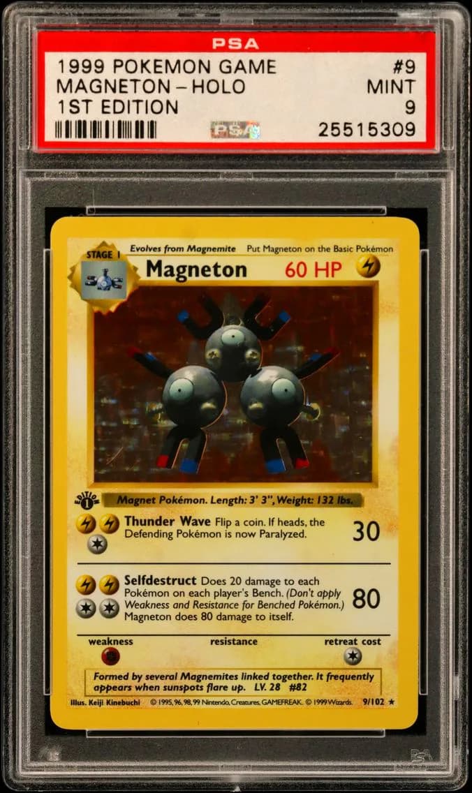 1999 #9 Magneton-Holo 1st Edition PSA 9 Game