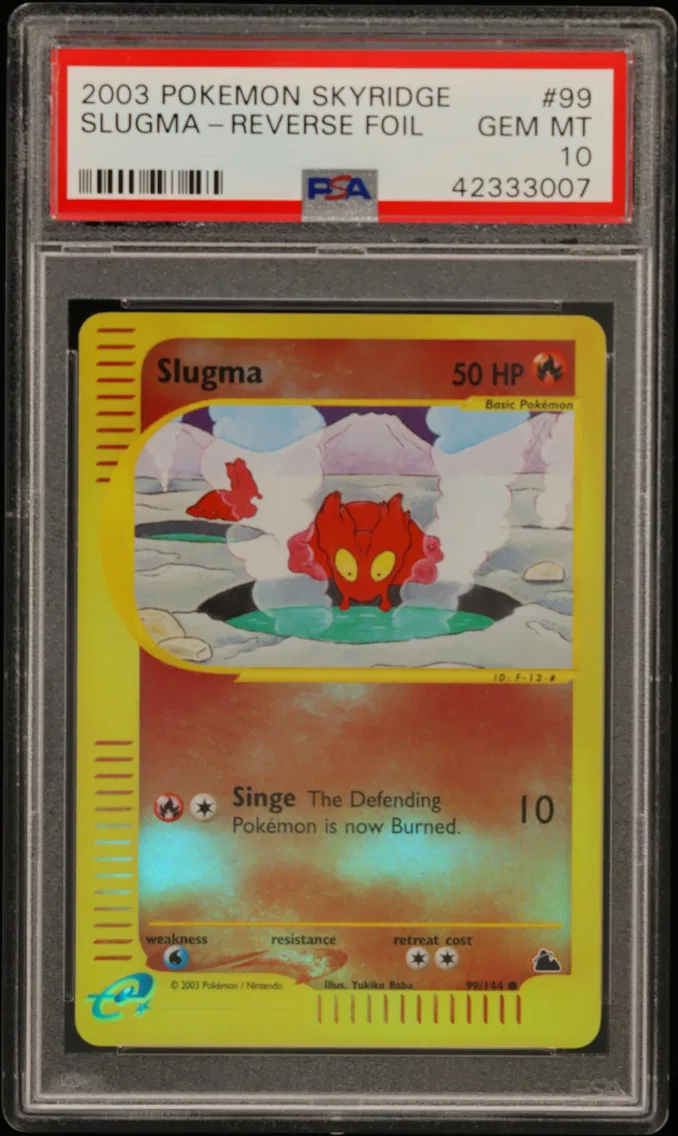 2003 #99 Slugma-Reverse Foil PSA 10 Skyridge