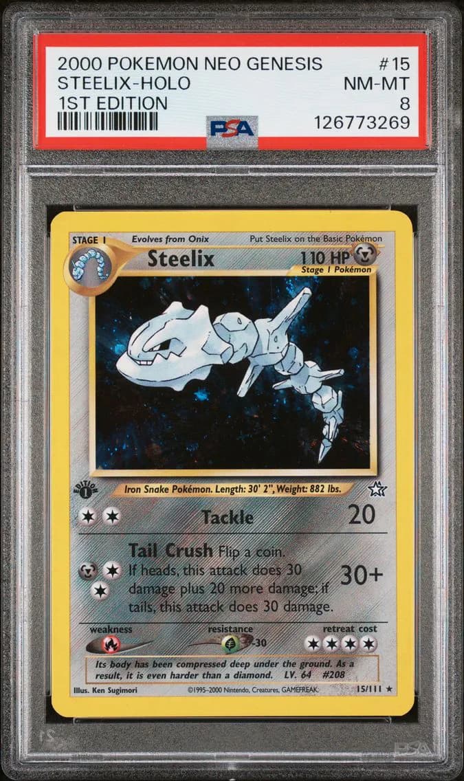 2000 #15 Steelix-Holo PSA 8 Neo Genesis 1st Edition