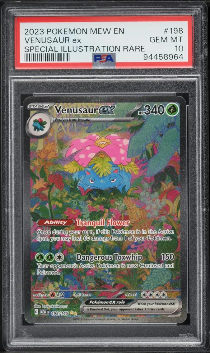 2023 #198 Venusaur EX PSA 10 Mew EN-151 Pokemon