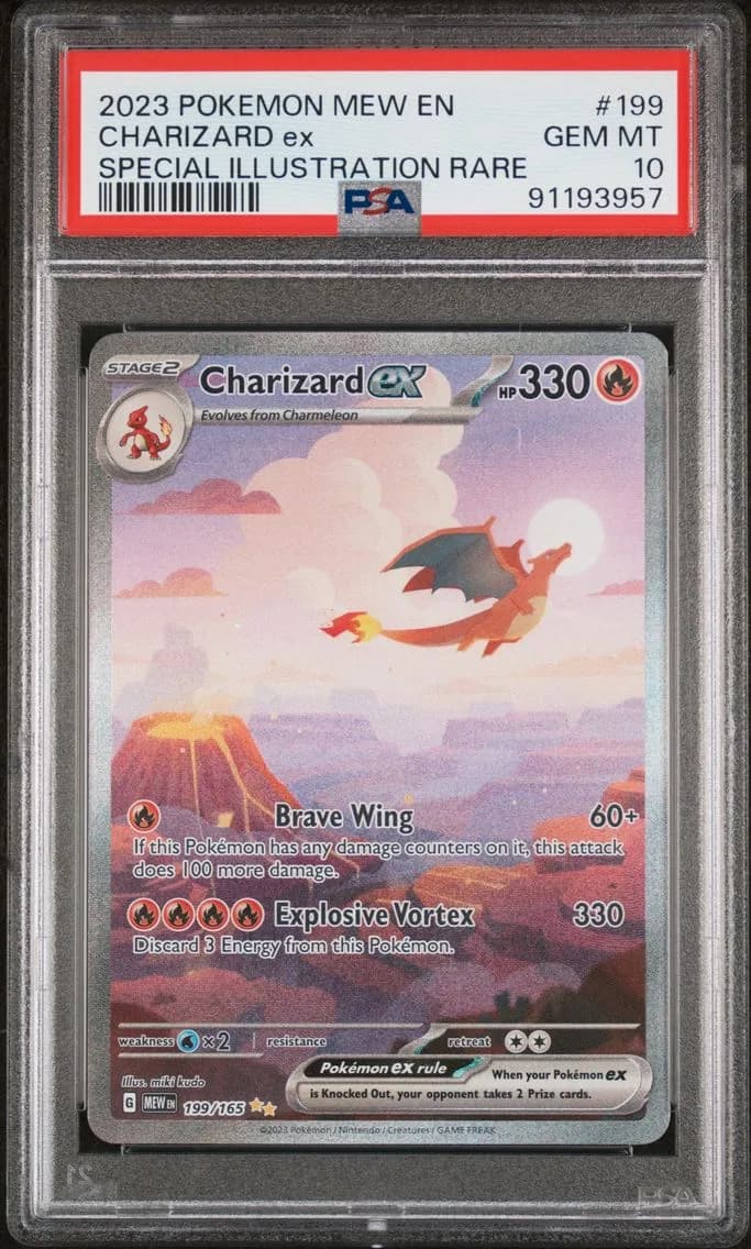 2023 #199 Charizard EX PSA 10 Mew EN-151