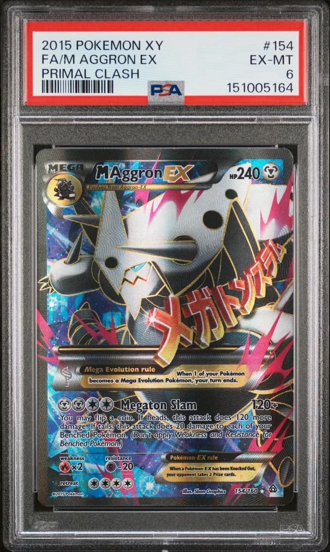 2015 #154 Full Art/M Aggron EX PSA 6 XY Primal Clash