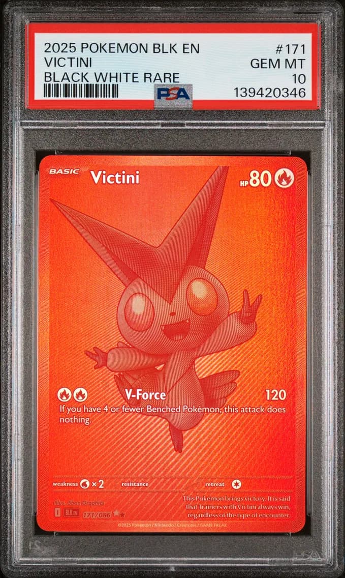 2025 #171 Victini PSA 10 Blk EN-Black Bolt