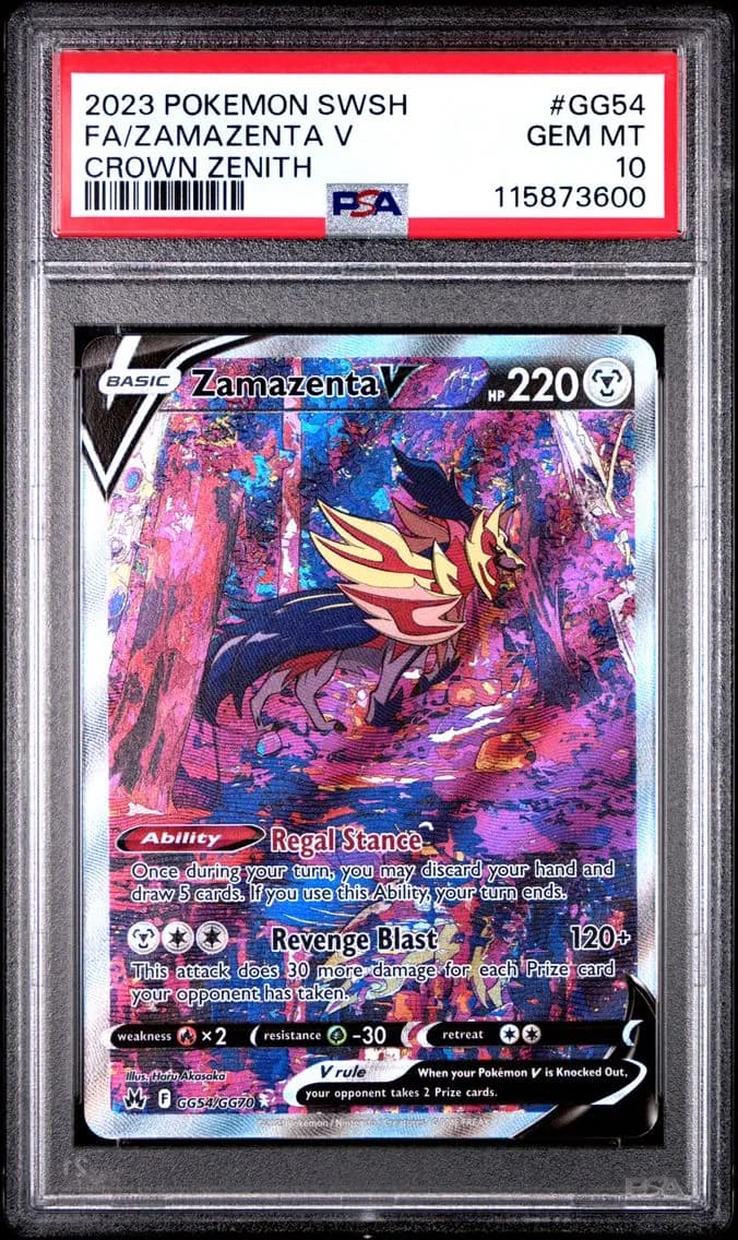 2023 #GG54 Full Art/Zamazenta V PSA 10 Sword and Shield Crown Zenith Pokemon