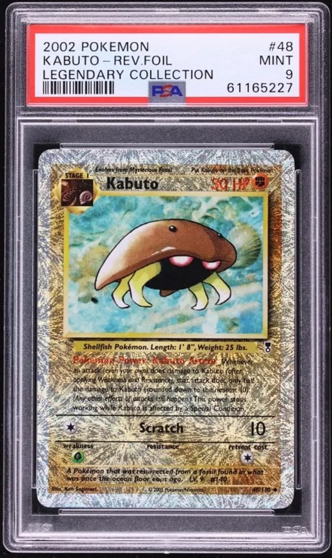2002 #48 Kabuto PSA 9 Pokemon Legendary Collection Reverse Holo