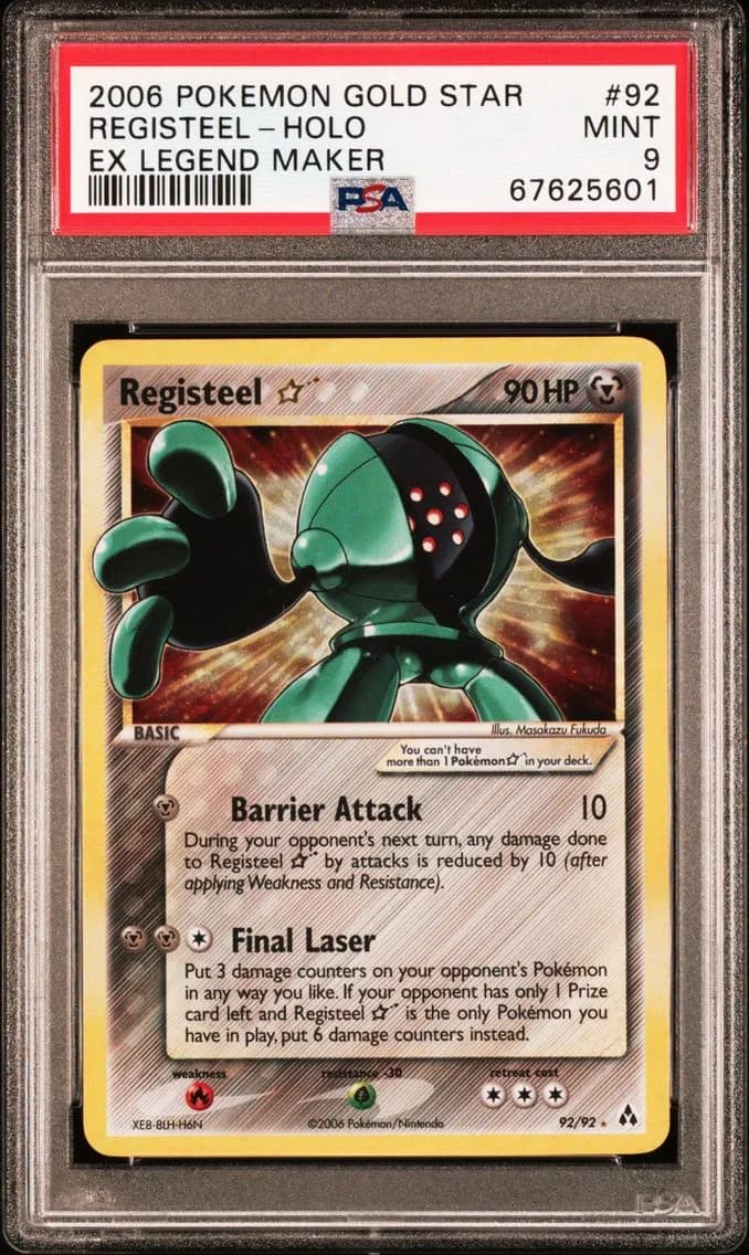 2006 #92 Registeel-Holo Gold Star PSA 9 EX Legend Maker