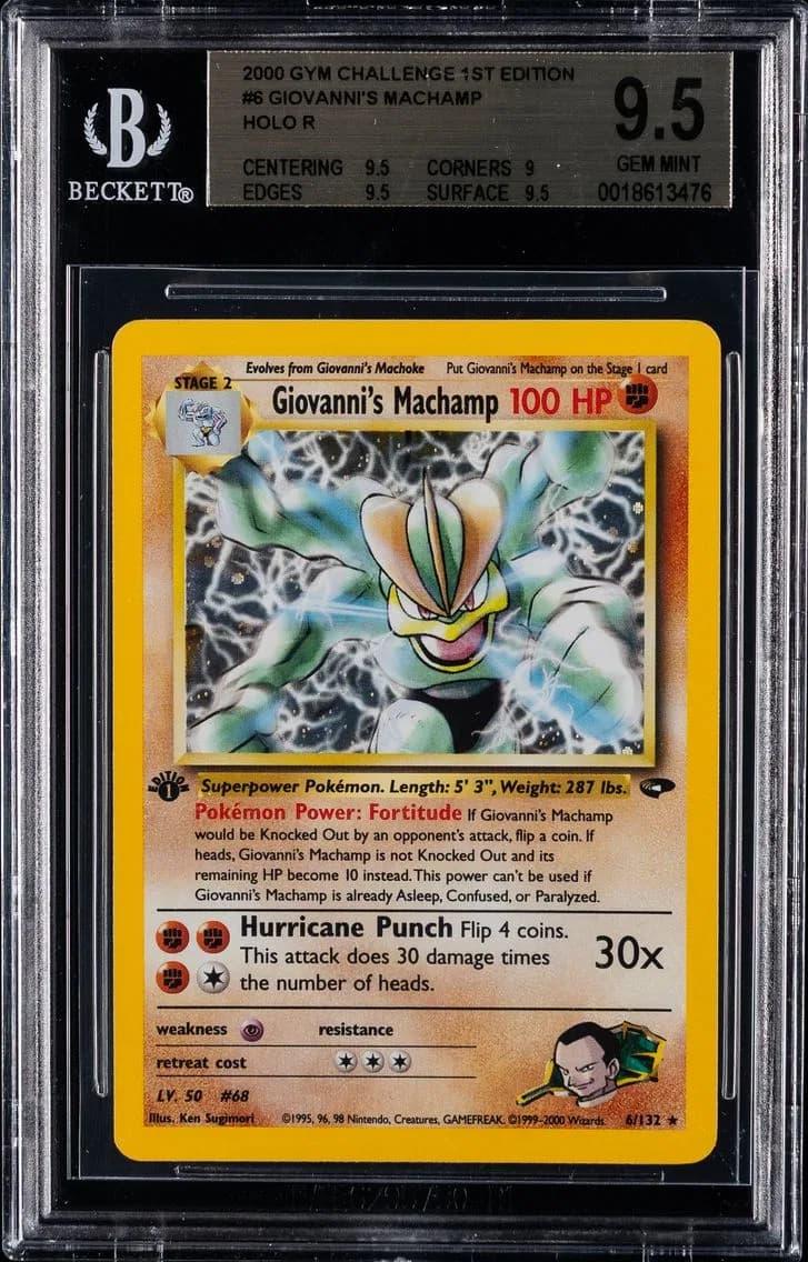 2000 #6 Giovanni's Machamp Holo-1st Edition BGS 9.5 Gym Challenge Pokemon