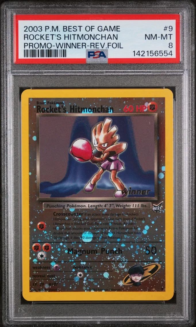 2003 #9 Rocket's Hitmonchan-Reverse Foil PSA 8 Best of Game Promo