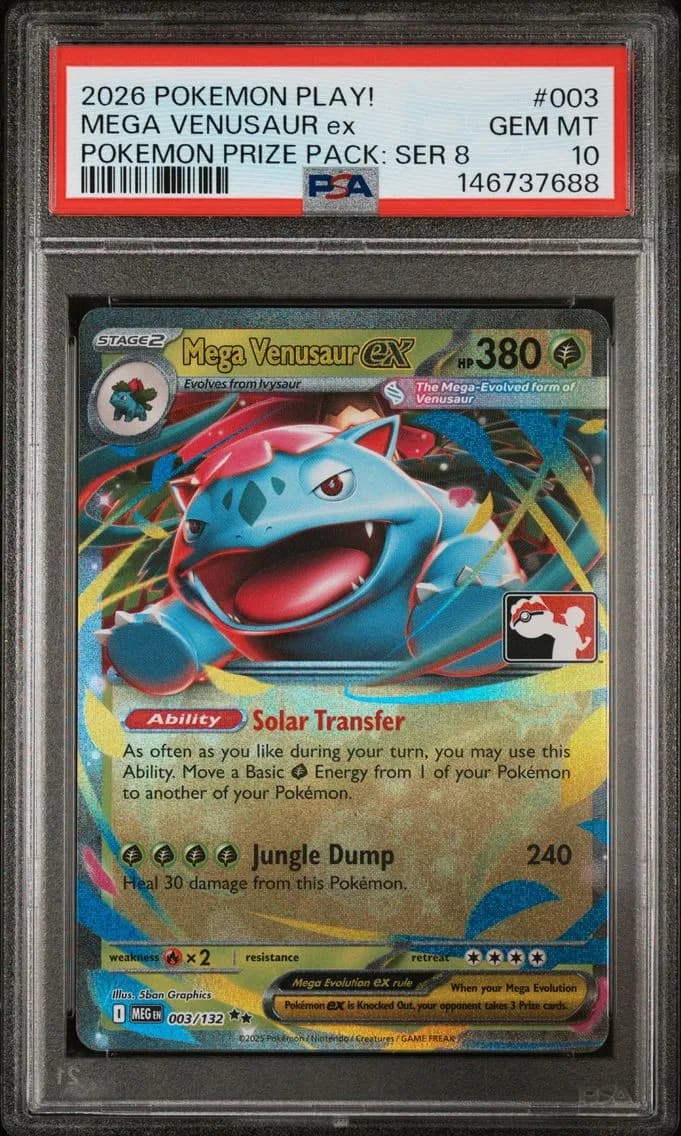 2026 #003 Mega Venusaur EX PSA 10 Play! Pokemon Prize Pack: Series 8