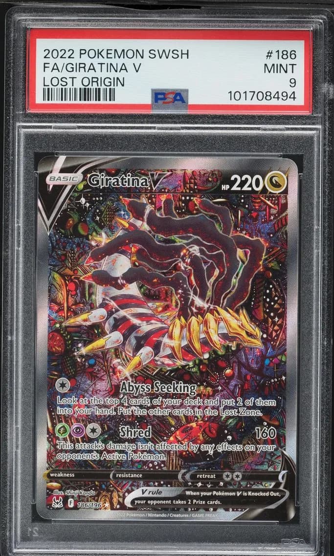 2022 #186 Full Art/Giratina V PSA 9 Sword & Shield Lost Origin Pokemon