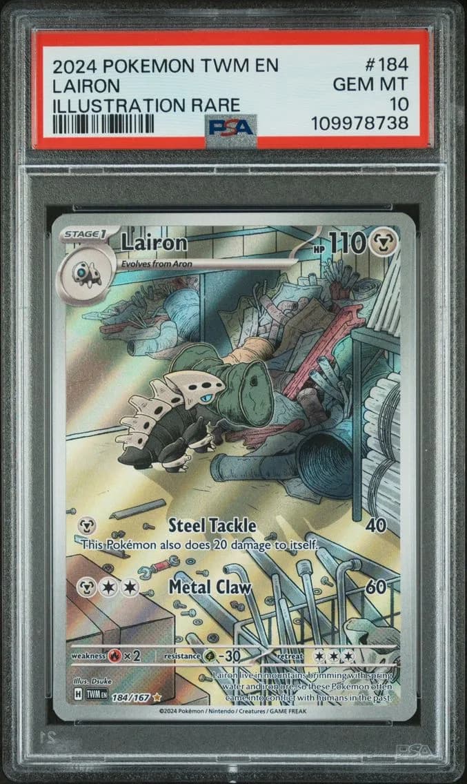 2024 #184 Lairon PSA 10 Twm EN-Twilight Masquerade Pokemon