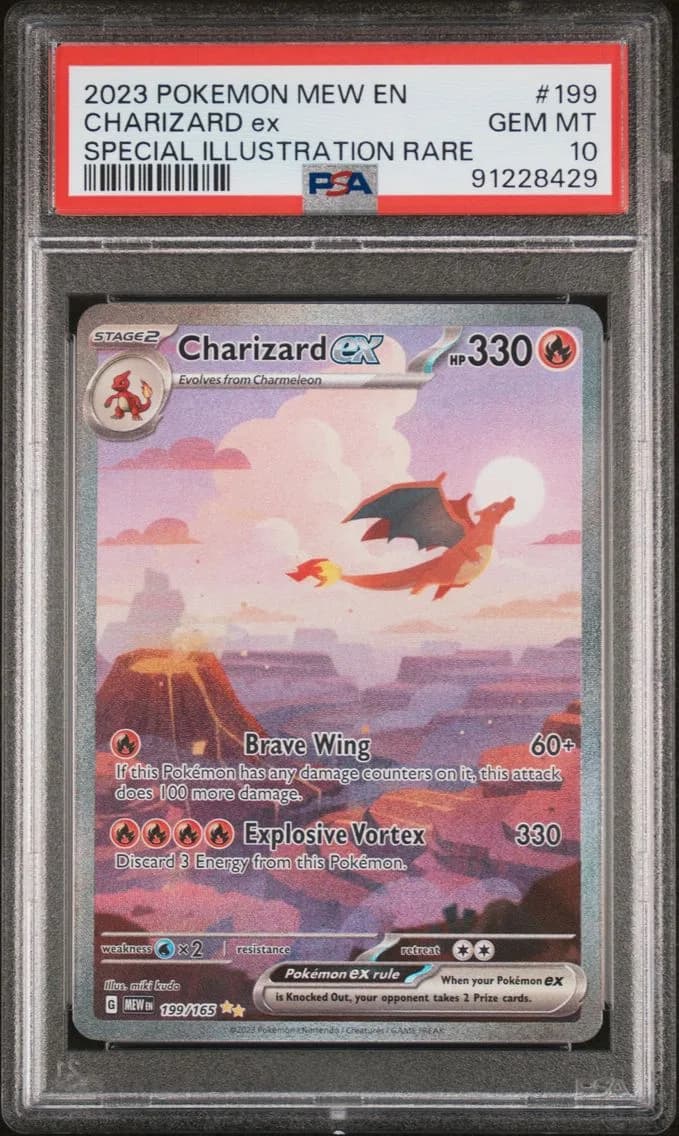 2023 #199 Charizard EX PSA 10 Mew EN-151