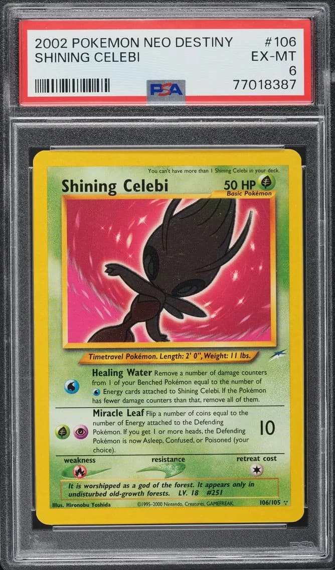 2002 #106 NEO DESTINY SHINING CELEBI PSA 6 POKEMON