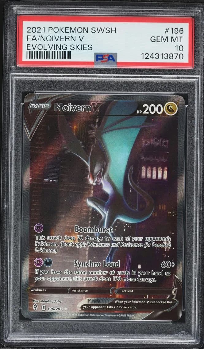 2021 #196 Full Art/Noivern V PSA 10 Sword & Shield Evolving Skies Pokemon