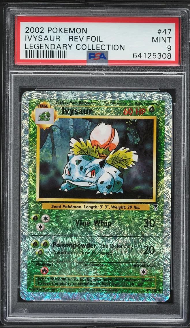 2002 #47 Ivysaur-Reverse Foil PSA 9 Legendary Collection Pokemon