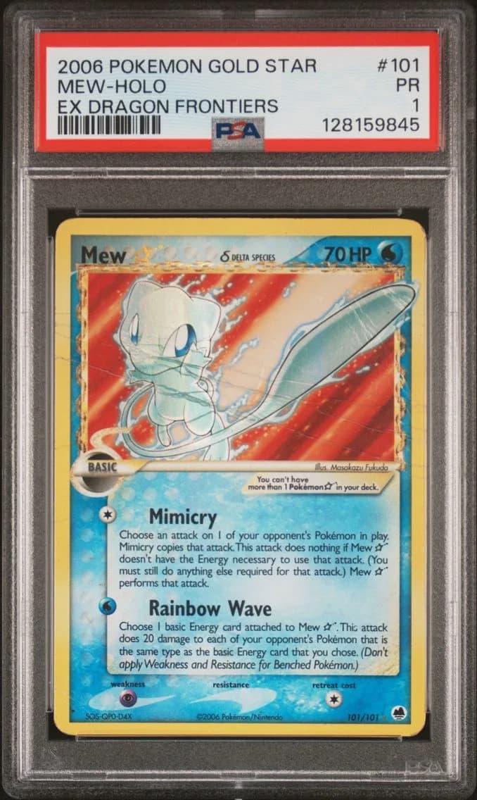 2006 #101 Mew-Holo Gold Star PSA 1 EX Dragon Frontiers