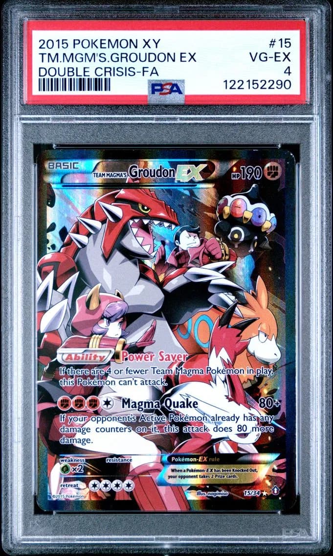 2015 #15 Full Art/Team Magma's Groudon EX PSA 4 XY Double Crisis