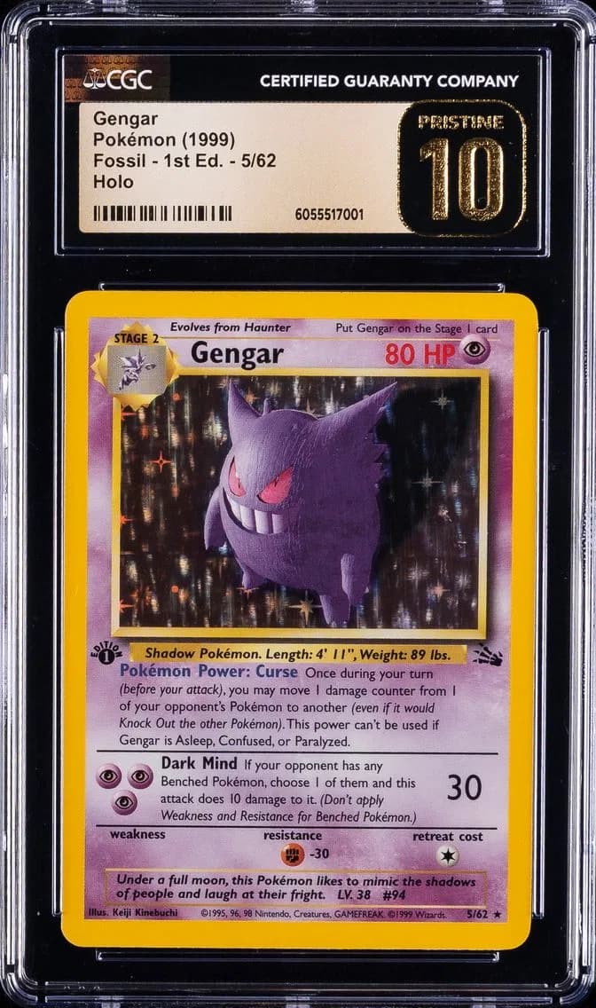 1999 #5 Gengar-Holo 1st Edition CGC 10 Pristine Fossil Pokemon