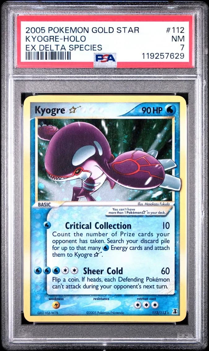 2005 #112 Kyogre-Holo Gold Star PSA 7 EX Delta Species