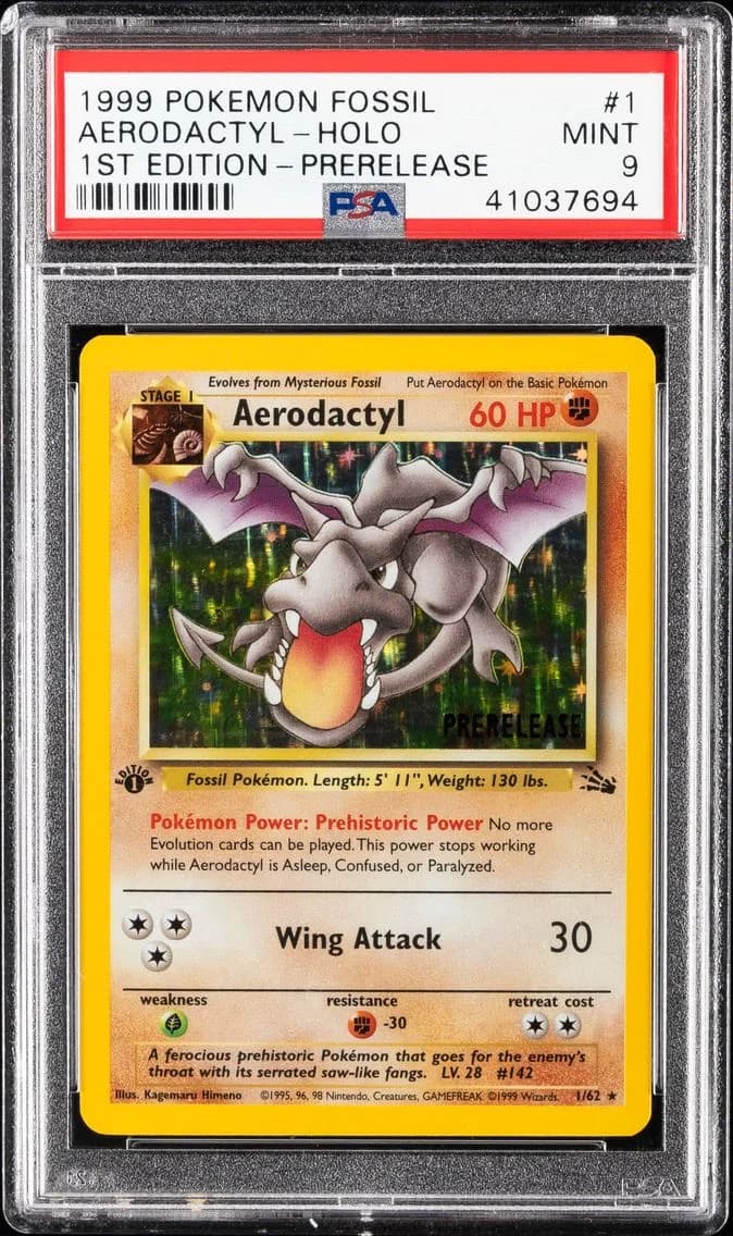 1999 #1 Aerodactyl-Holo PSA 9 Fo