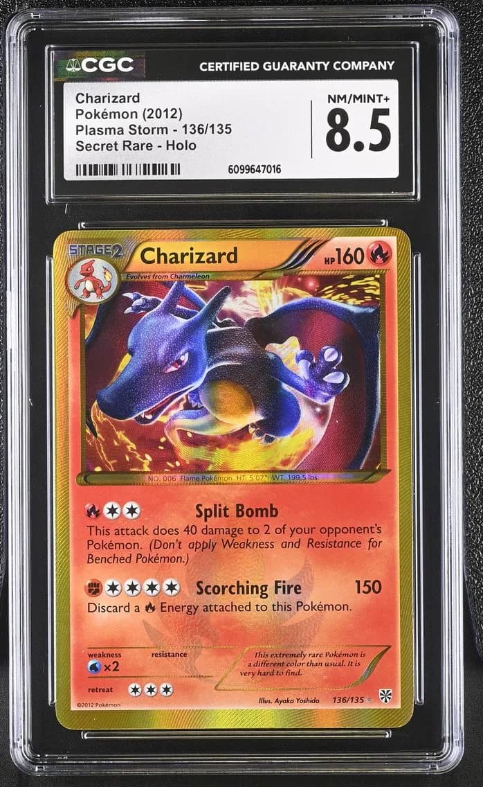 2012 #136 Charizard CGC 8.5 Plasma Storm - English
