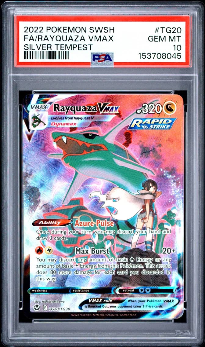 2022 #TG20 Full Art/Rayquaza Vmax PSA 10 Sword & Shield Silver Tempest