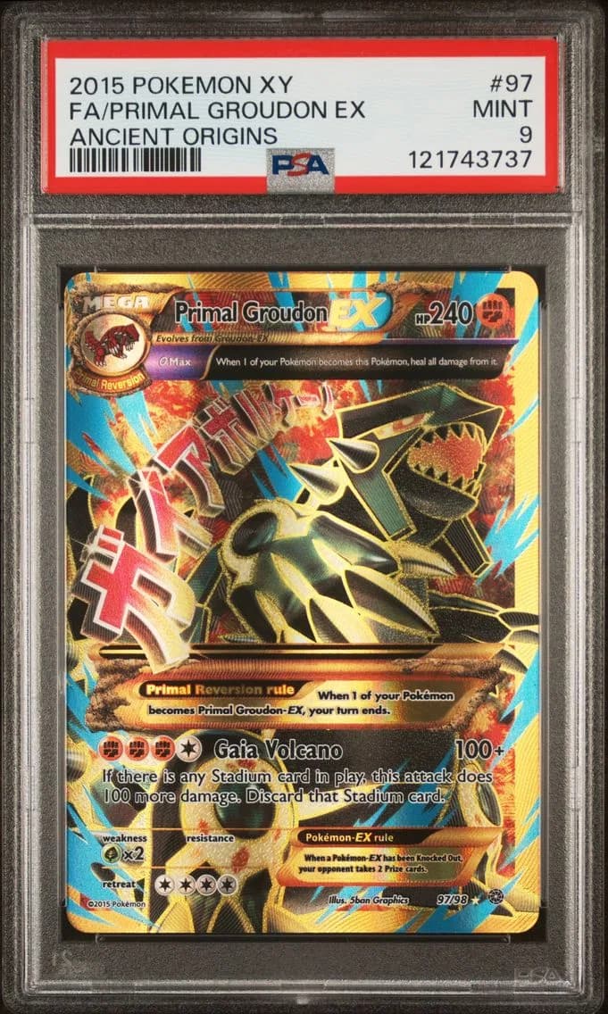 2015 #97 Full Art/Primal Groudon EX PSA 9 XY Ancient Origins Pokemon