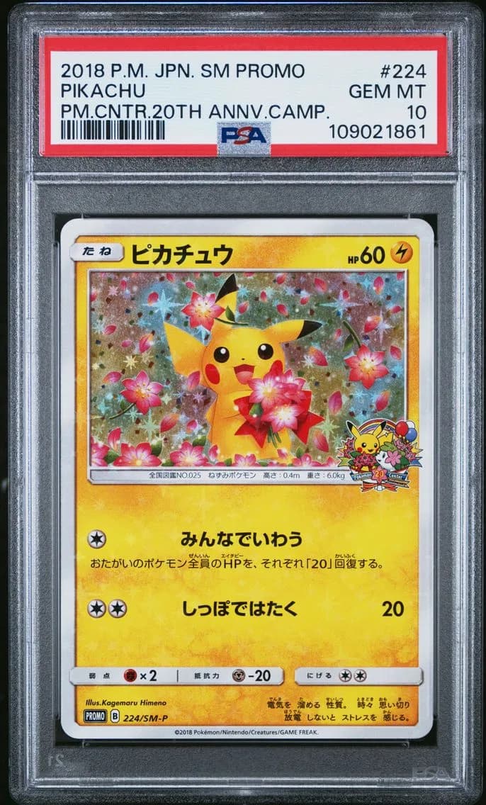 2018 #224 Pikachu PSA 10 Japanese SM Promo