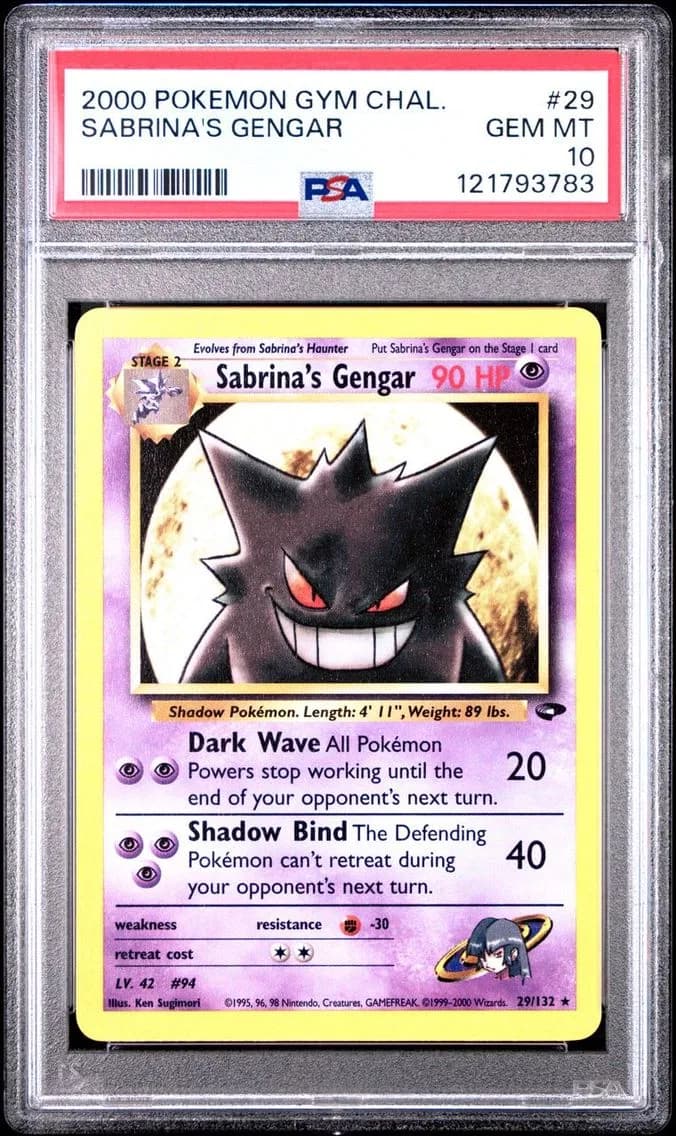 2000 #29 SABRINA'S GENGAR PSA 10 POKEMON GYM CHALLENGE