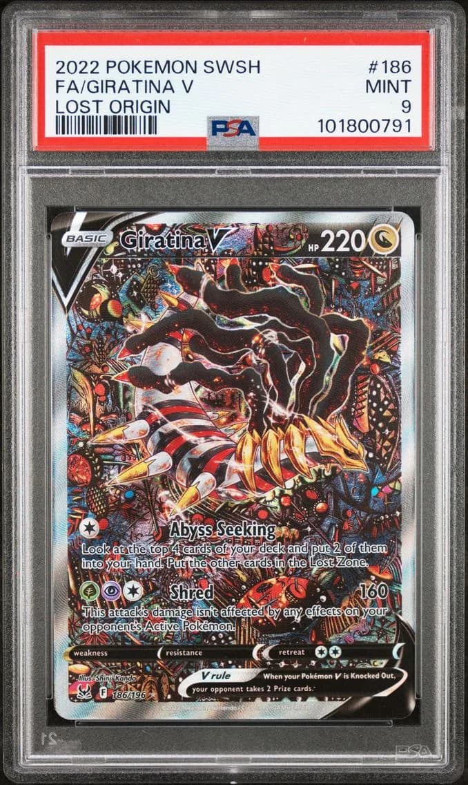 2022 #186 Full Art/Giratina V PSA 9 Sword & Shield Lost Origin