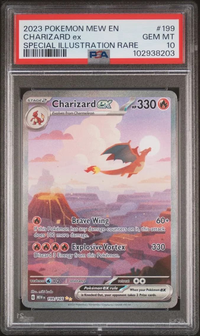 2023 #199 Charizard EX PSA 10 Mew EN-151