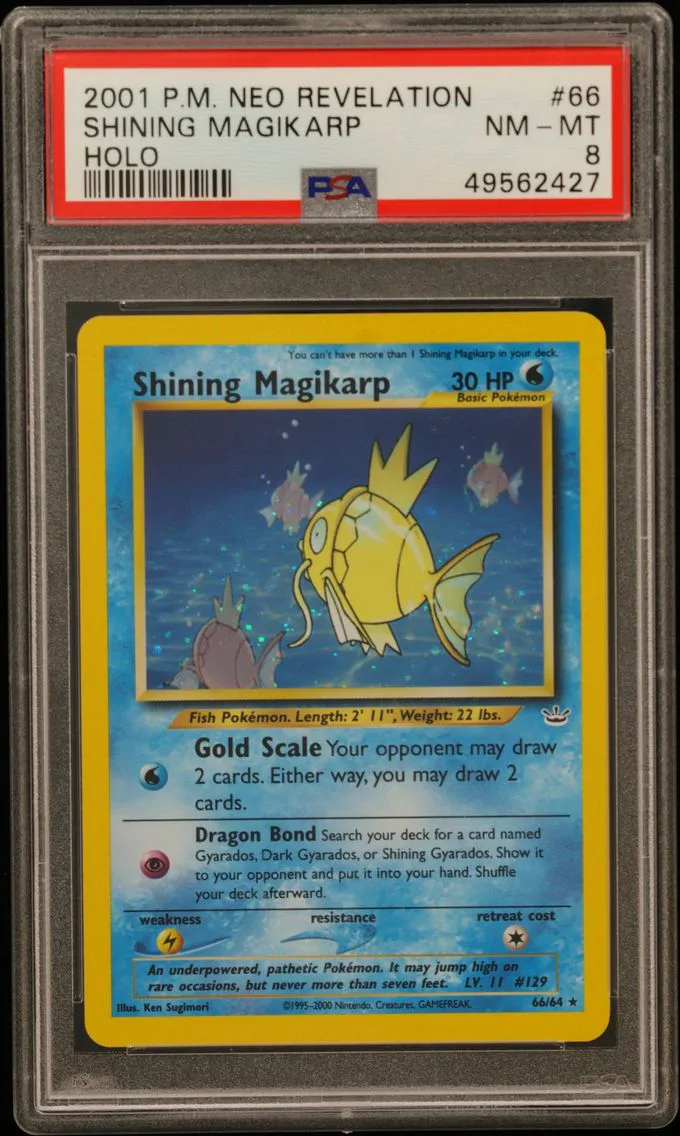 2001 #66 Shining Magikarp-Holo PSA 8 Neo Revelation