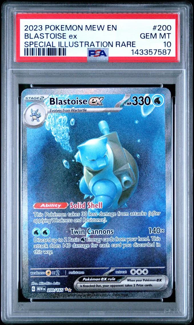 2023 #200 Blastoise EX PSA 10 Mew EN-151