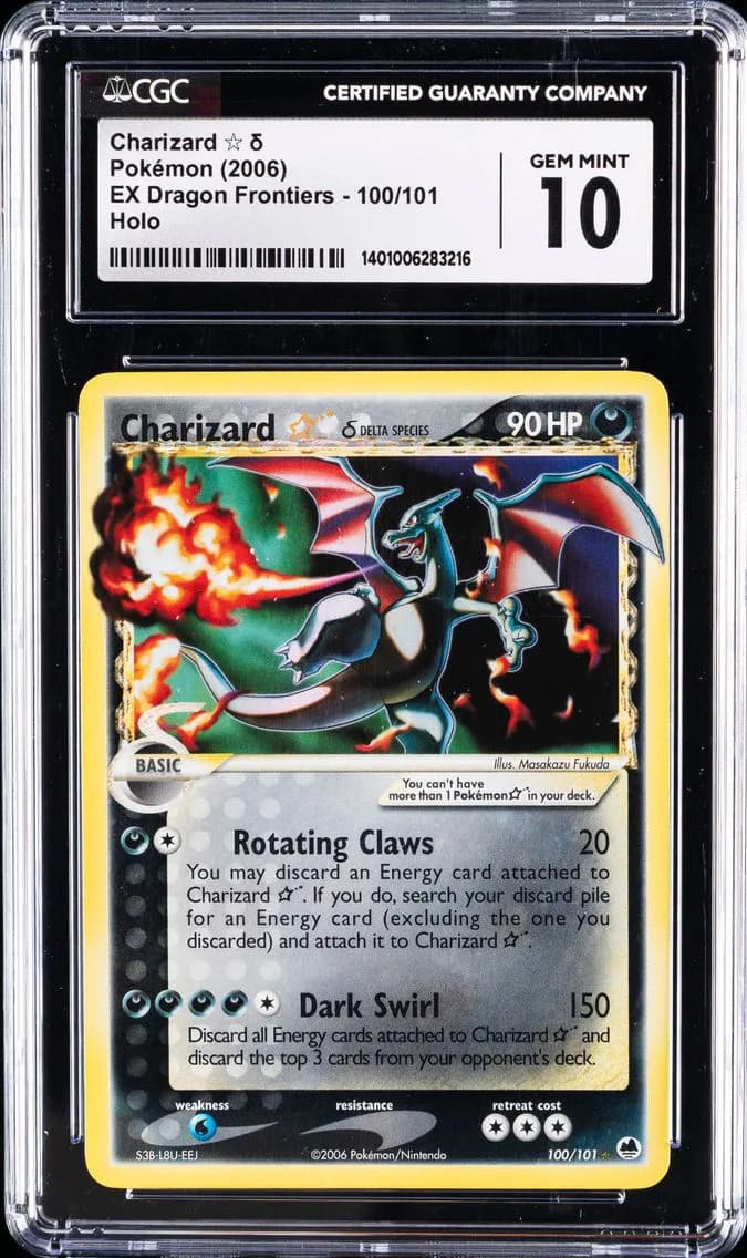 2006 #100 Charizard GOLD STAR CGC 10 EX Dragon Frontiers Pokemon