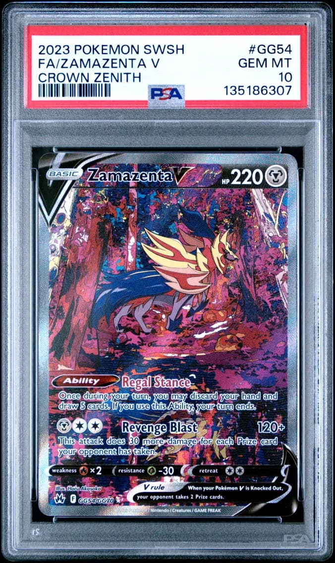 2023 #GG54 Full Art/Zamazenta V PSA 10 Sword and Shield Crown Zenith