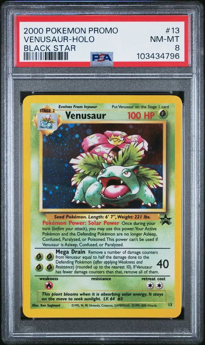 2000 #13 VENUSAUR-HOLO PSA 8 POKEMON PROMO BLACK STAR