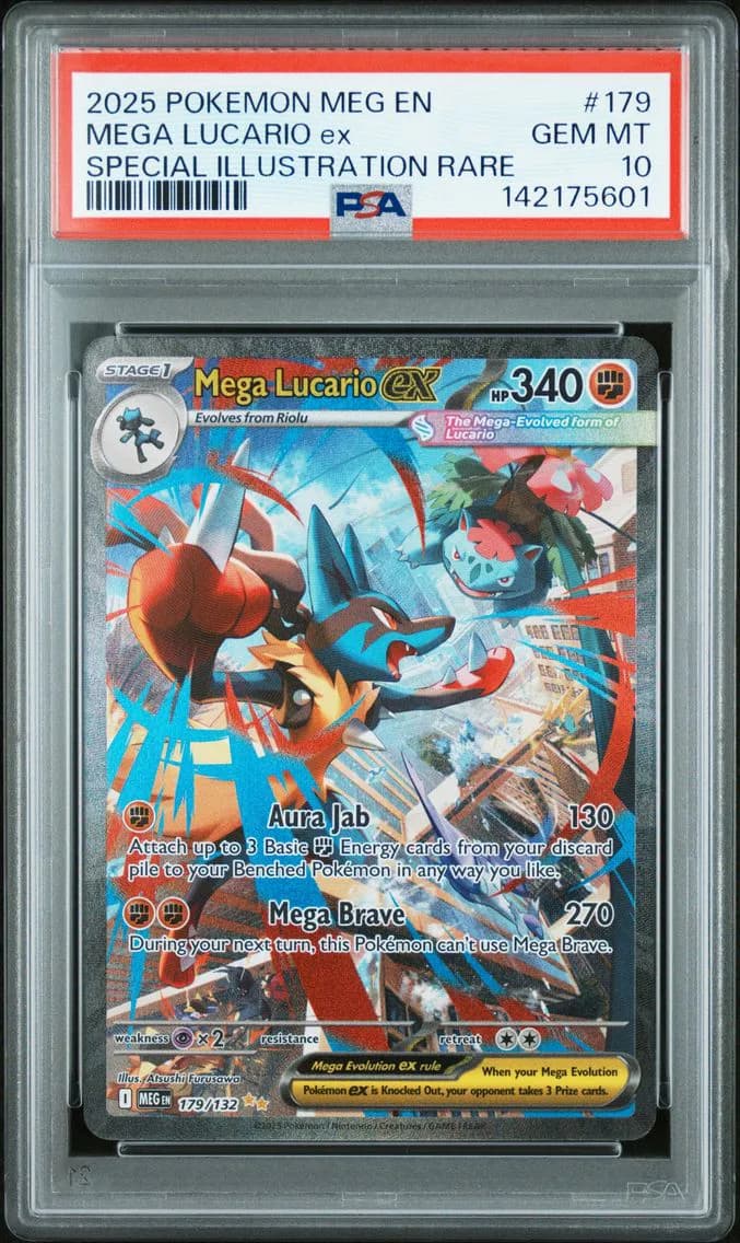 2025 #179 Mega Lucario EX PSA 10 Meg EN-Mega Evolution