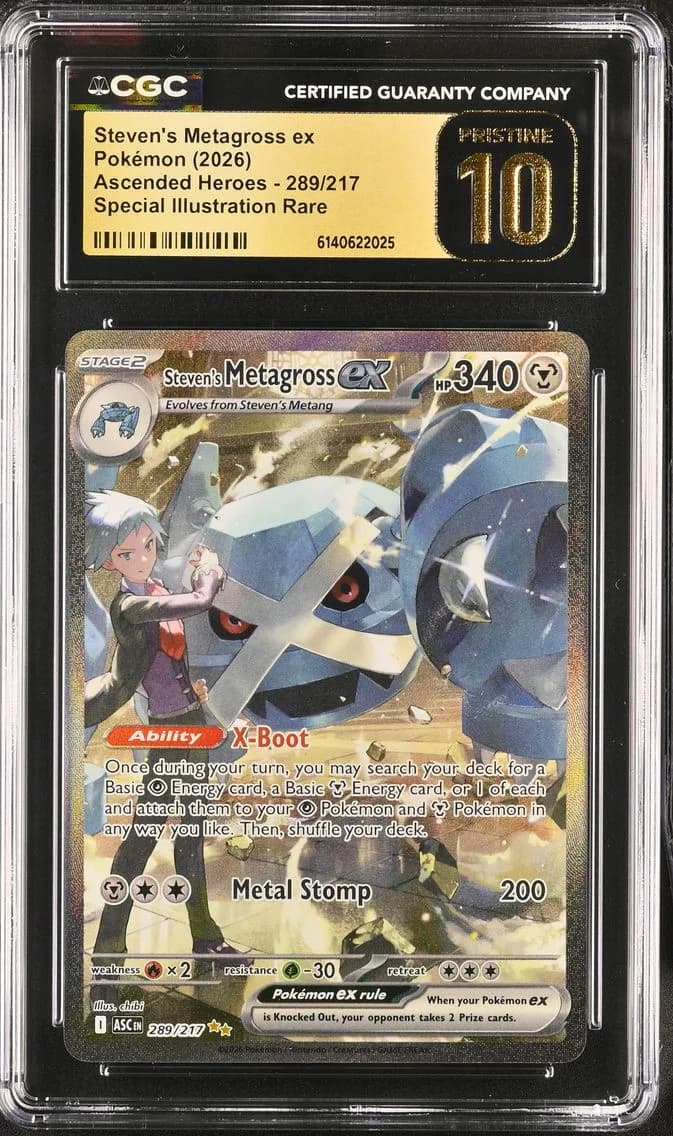 2026 #289 Steven's Metagross ex CGC 10 Pristine Ascended Heroes - ASC EN - English