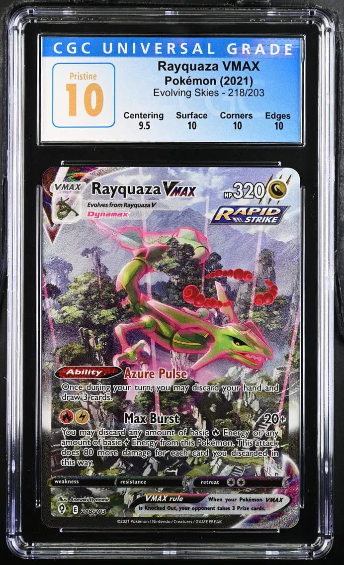 2021 #218 Rayquaza VMAX CGC 10 Pristine Evolving Skies - English