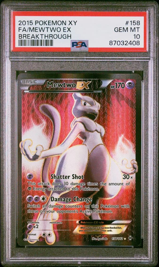 2015 #158 Full Art/Mewtwo EX PSA 10 XY Breakthrough