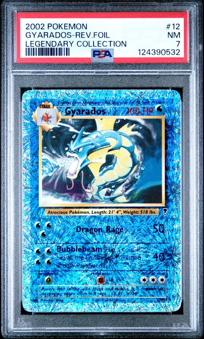2002 #12 Gyarados-Reverse Foil PSA 7 Legendary Collection Pokemon