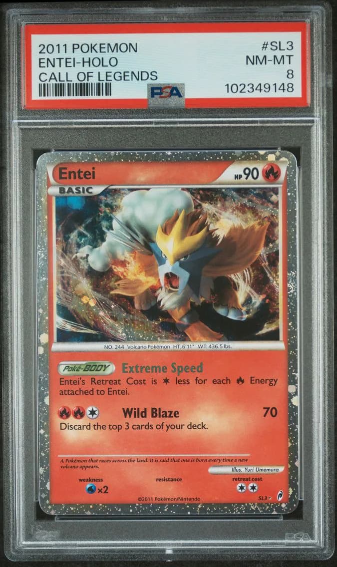 2011 #SL3 Entei-Holo PSA 8 Call of Legends