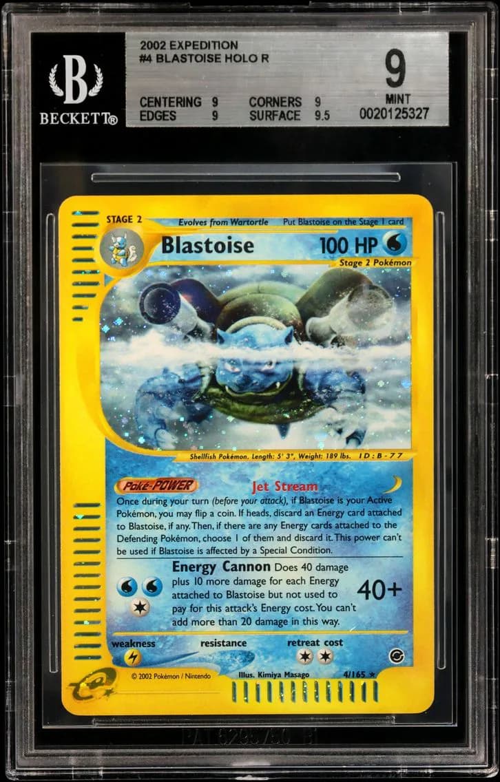 2002 #4 Blastoise HOLO R BGS 9 -e TCG Expedition Base Set