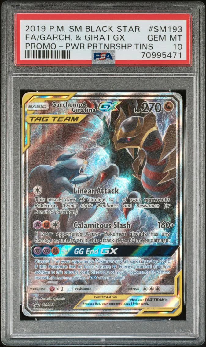 2019 #SM193 Full Art/Garchomp & Giratina GX PSA 10 SM Black Star Promo