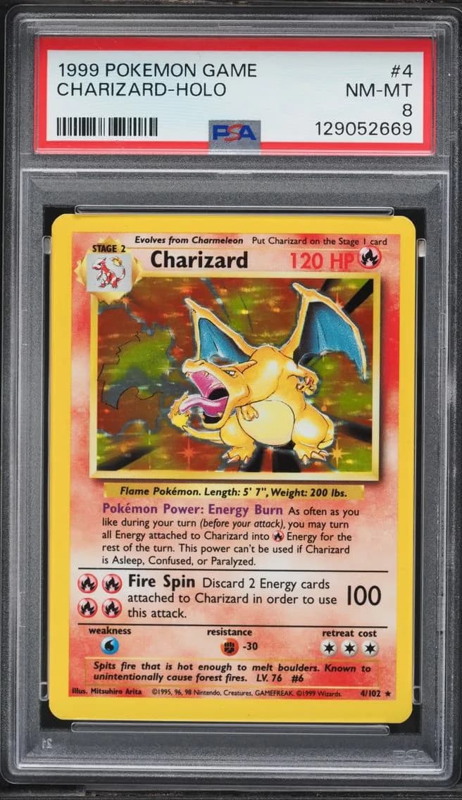 1999 #4 Base Set Holo Charizard NM-MT PSA 8 Pokemon