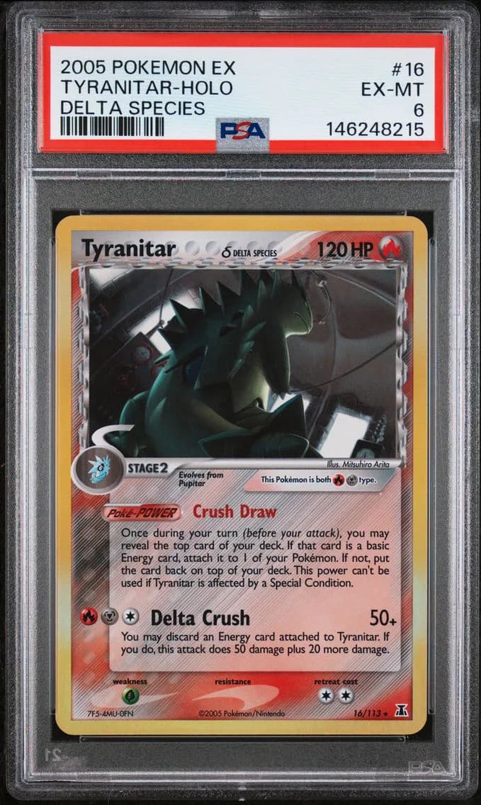 2005 #16 Tyranitar-Holo PSA 6 EX Delta Species
