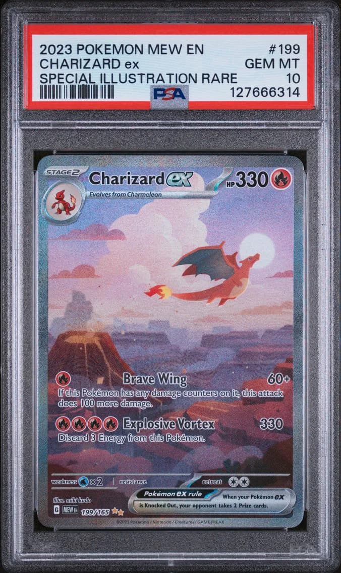 2023 #199 Charizard EX PSA 10 Mew EN-151