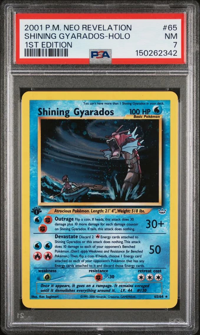 2001 #65 Shining Gyarados-Holo 1st Edition PSA 7 Neo Revelation