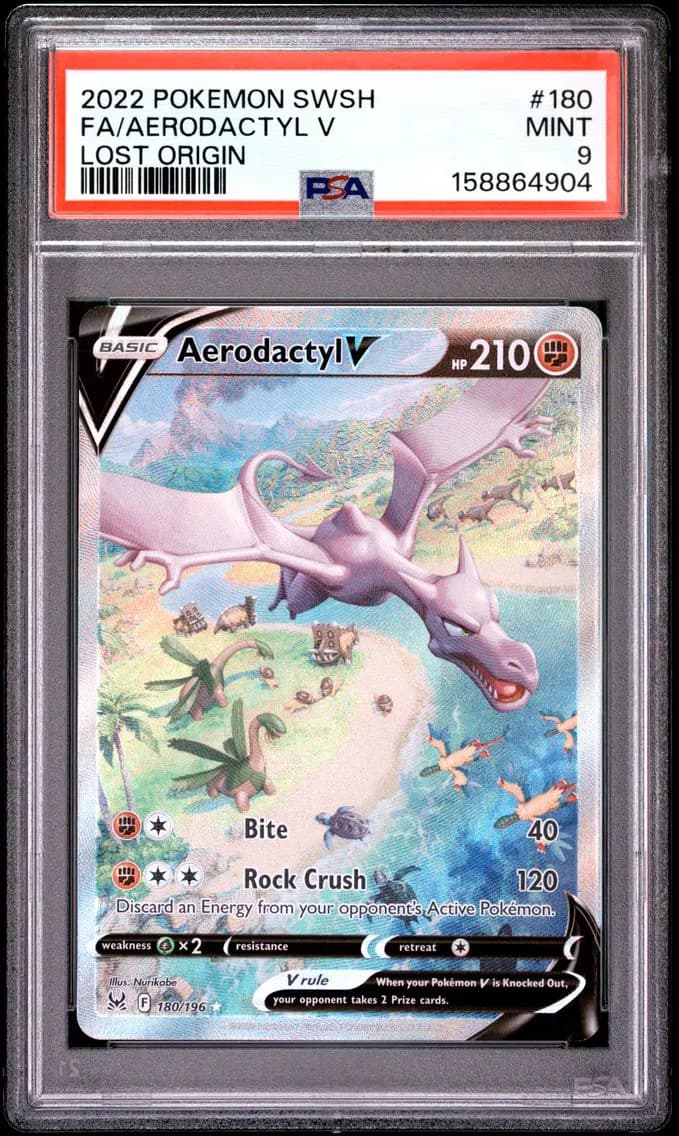 2022 #180 Full Art/Aerodactyl V PSA 9 Sword & Shield Lost Origin